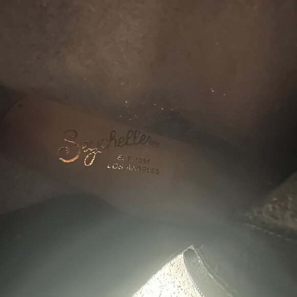 Seychelles‎ Black Leather Block Heeled Ankle Boots Size 7 - Picture 7 of 8